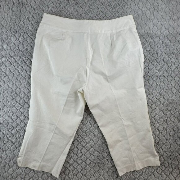 Lauren Ralph Lauren White Womens Capri's Size 16 side slit LRL EUC - Picture 2 of 9